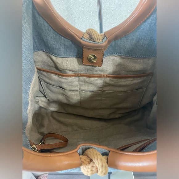 🍂 Michael Kors light denim Isla Ring Large Shoulder Tote - Picture 11 of 13